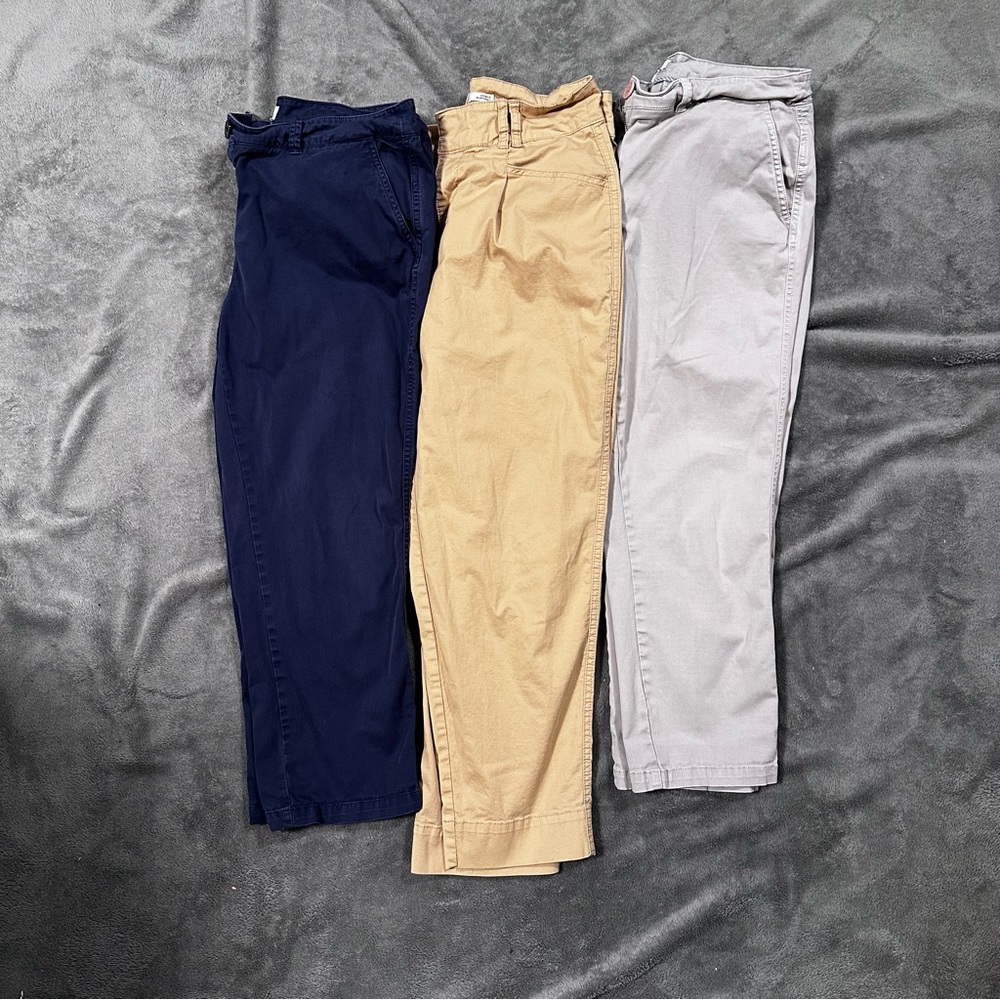 Bundle of Work Pants - Crown & Ivy, a. new. day. tan, gray, and navy - womens 8